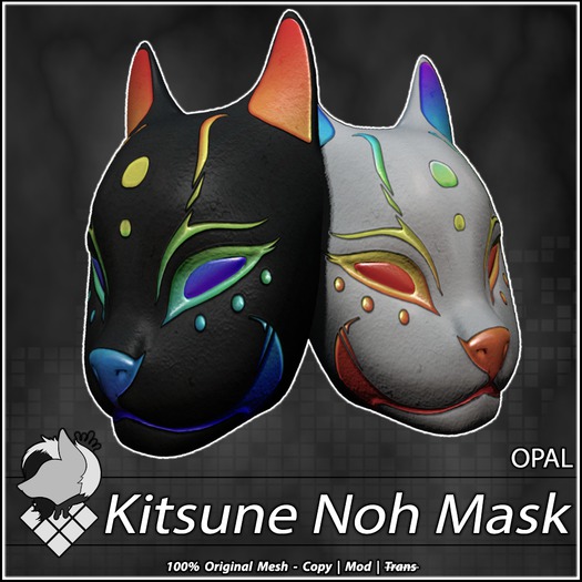 ::AMBIX:: Kitsune Yokai Mask [Opal] ::