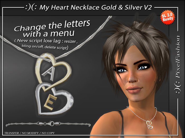 :)(: My Heart Necklace Gold&Silver