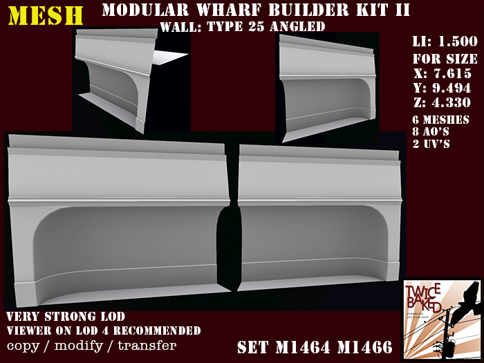 "TB" Modular wharf builder kit II wall 25 M1464 M1466