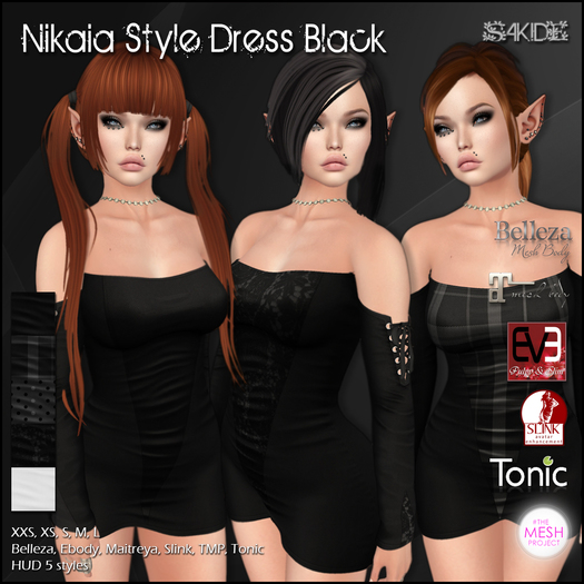 [ SAKIDE ] Nikaia Style Dress Black DEMO