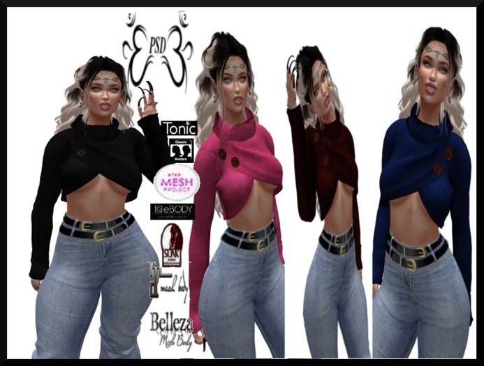 PSD! Rolled Neck Cropped Sweater