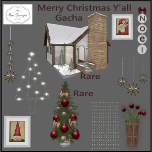 Bee Designs Merry Christmas Y'all gacha Cottage RARE