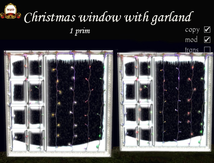 Christmas window with garland