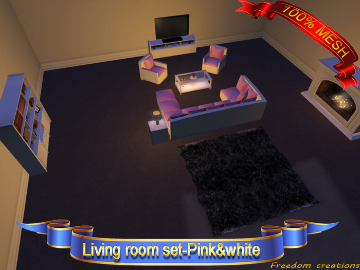 Mesh living room set(Pink&white)ADD-Freedom creations
