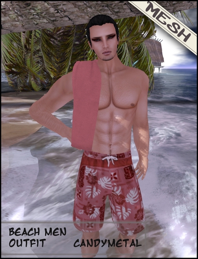 ~CandyMetal~ Beach Men Outfit RED