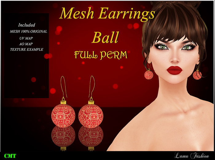 -Lamu Fashion-Mesh Ball Earrings FULL PERM