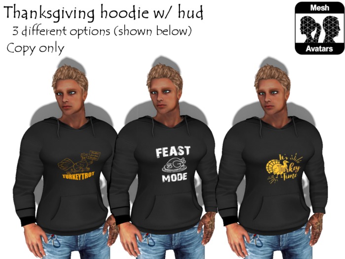 Mens Thanksgiving Hoodie w/hud