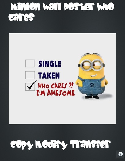 Minion Wall Poster Who cares