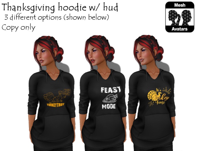 Womens Thanksgiving Hoodie w/ hud 