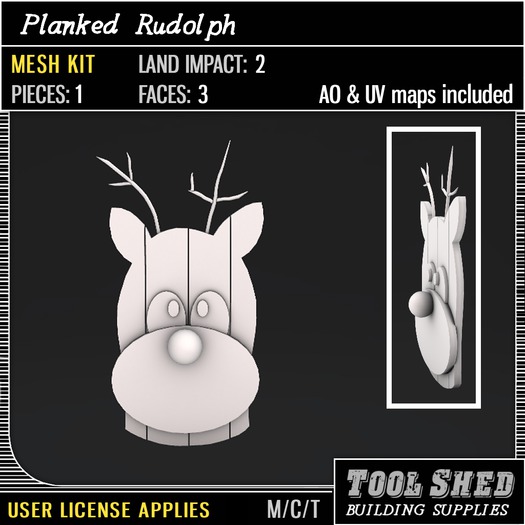 Tool Shed - Planked Rudolph Mesh Kit - Christmas Decoration