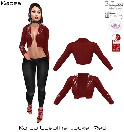 Katya Laeather Jacket Red