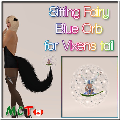 Fairy Sitting Blue Orb for Vixen Tail