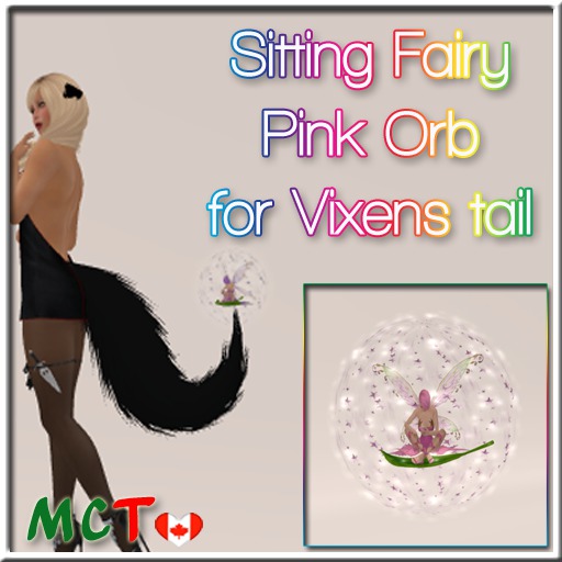 Fairy Sitting Pink Orb for Vixen Tail