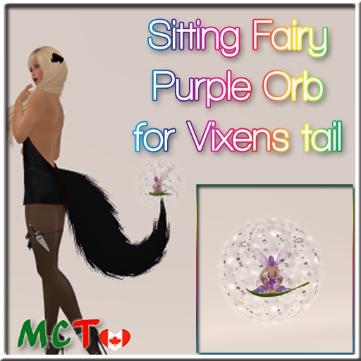 Fairy Sitting Purple Orb for Vixen Tail
