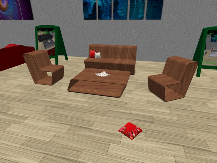 Mesh modern sofa set 2 textures (wood,metal)
