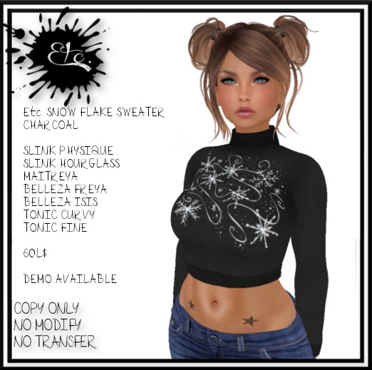 Etc SNOWFLAKE SWEATER - CHARCOAL