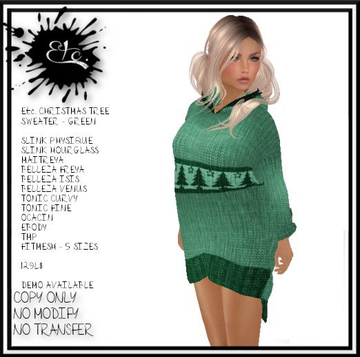 Etc. CHRISTMAS TREE SWEATER GREEN