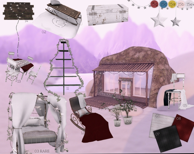 Second Life Marketplace [15c] LAGOM Snowdrop [Christmas stars Blue]