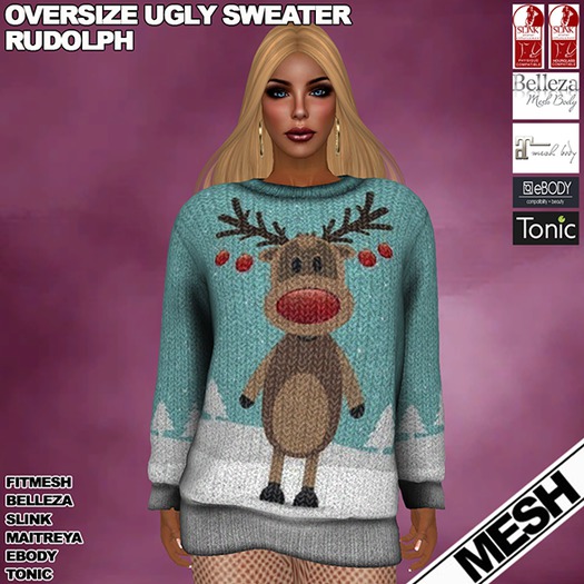 Second Life Marketplace RGDW Christmas Oversize Women Ugly Sweater