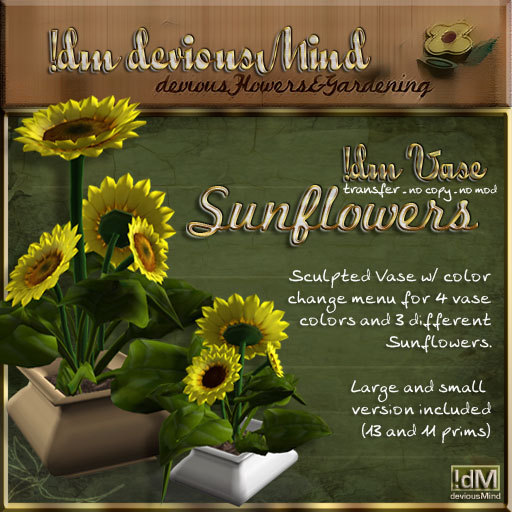 !dM Sunflowers Vase w/ colorchange