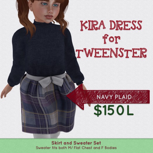 Kira Dress Navy Plaid