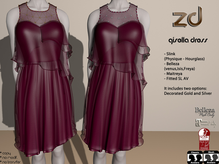 *ZD* Gisella Dress - Wine