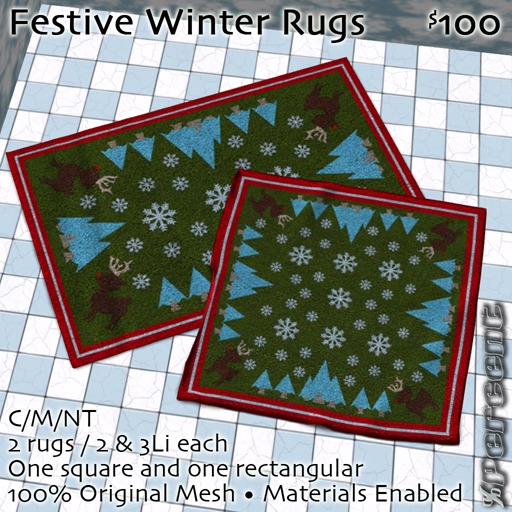 % Festive Winter Rugs *MESH*