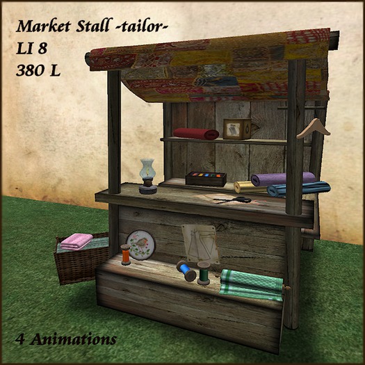 Market Stall_tailor, with 4 animations.
