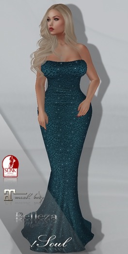 !Soul Mesh Gown Kim Blue