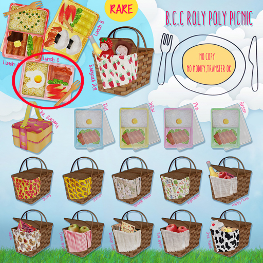 B.C.C Roly Poly picnic Lunch Box C  RARE