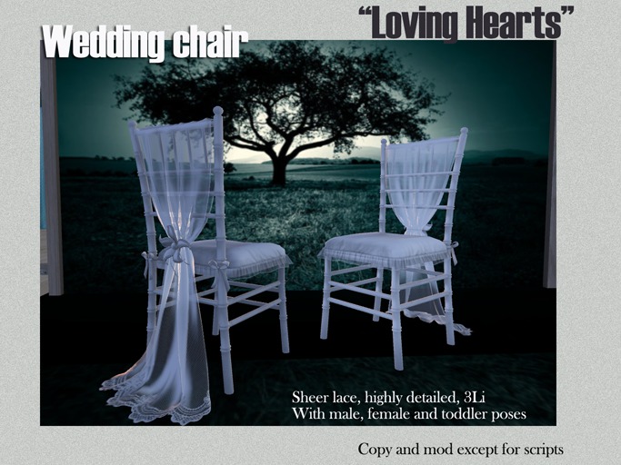 S55 - Wedding chair white lace for ceremony BOXED