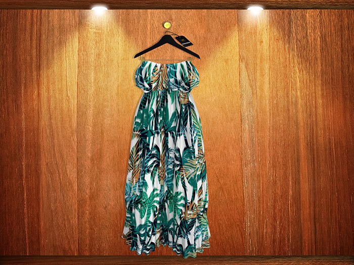 Trill Tropical Green Maxi Dress