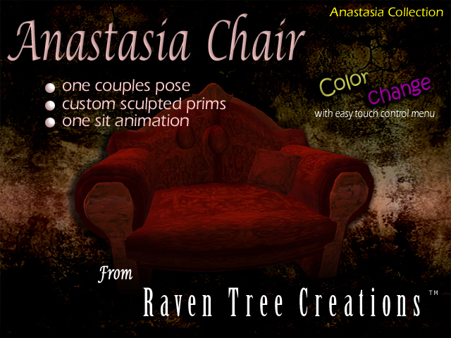 Raven Tree ~ Anastasia Chair w/ Color Change, Animated Sit