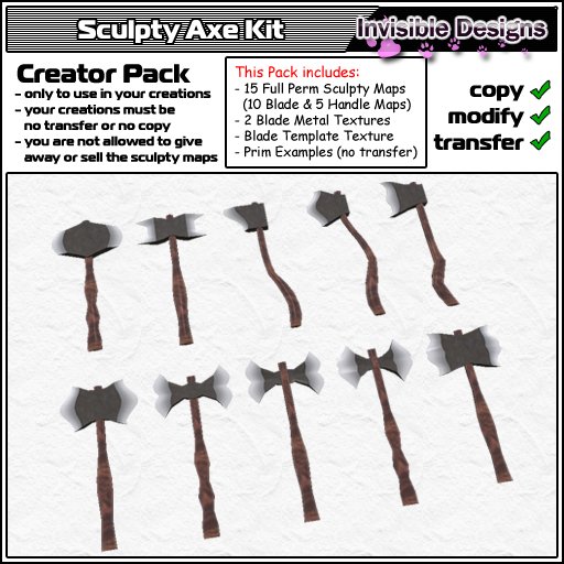 Invisible Designs - Sculpty Axe Kit