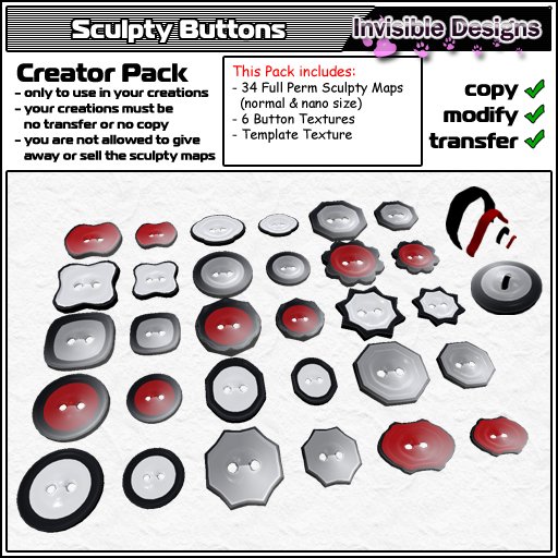 Invisible Designs - Sculpty Buttons