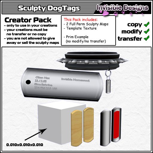 Invisible Designs - Sculpty DogTags
