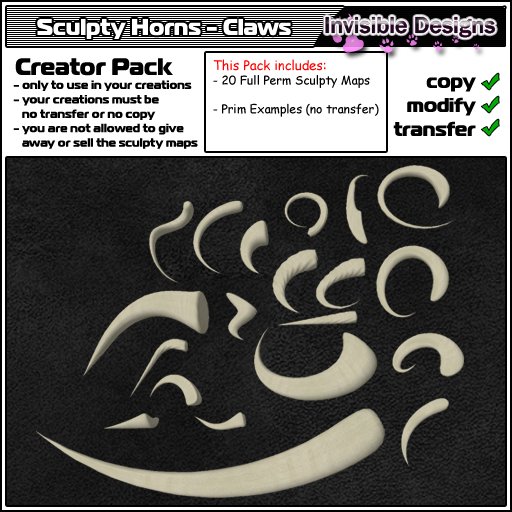Invisible Designs - Sculpty Horns - Claws