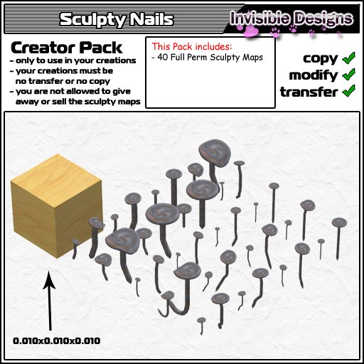Invisible Designs - 40 Sculpted Nails