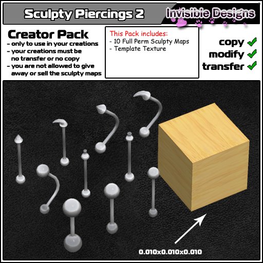 Invisible Designs - 10 Sculpted Piercings