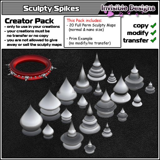 Invisible Designs - 20 Sculpted Spikes