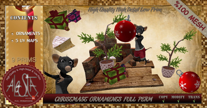 ALESTA << Mesh Christmas Ornaments Full Perm