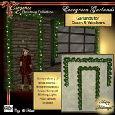 C&F Xmas Window & Door Garlands w/ Lights - 2-3 LI
