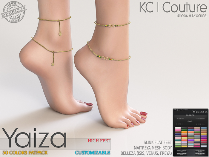 -KC- YAIZA ANKLETS / HIGH FEET / MAITREYA BELLEZA SLINK