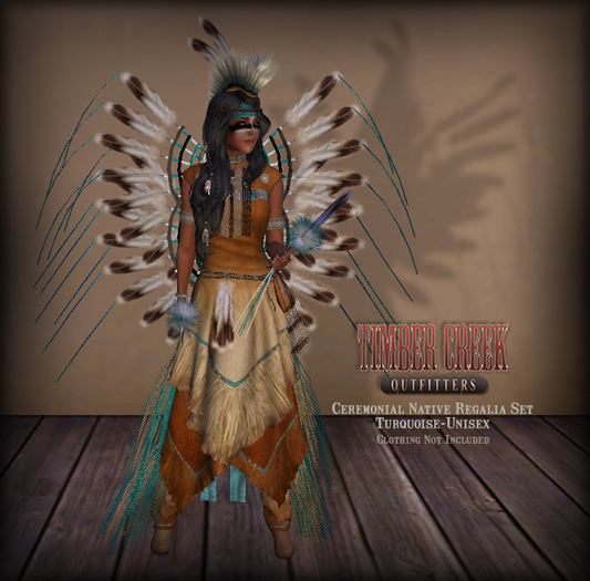 [Timber Creek] Ceremonial Native Regalia Set-Turquoise-Unisex