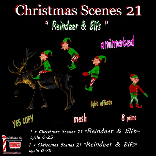 Christmas Scenes 21 "Reindeer & Elfs" - BOX