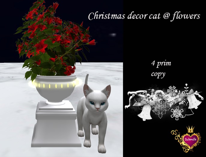 Christmas decor cat @ flowers