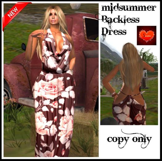 midsummer  backless dress * PROMO