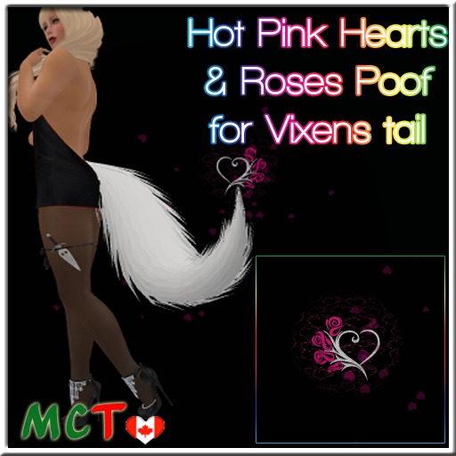 HotPink Heart Poof Orb for Vixen Tail