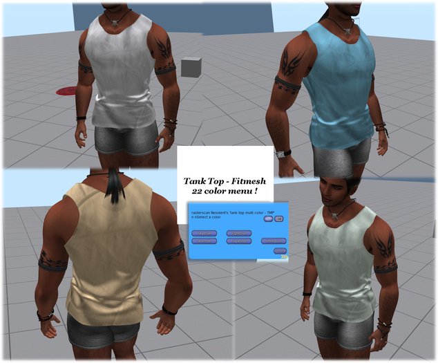 tank top - multi color - TMP, Adam, Slink mesh avatars only
