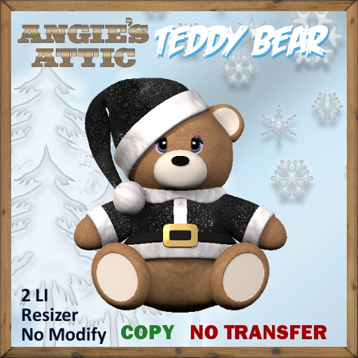 AA - Santa Bear (Huggable & Rezable) - Copy - Black